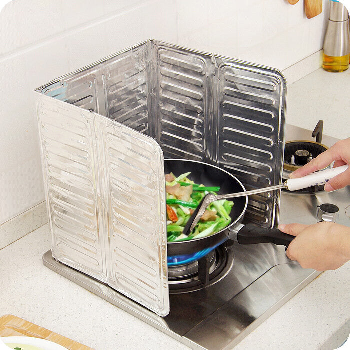 Aluminum Foil Oil Block Oil Barrier Stove Cooking Heat Insulation Anti-Splashing Oil Baffle 3 Sizes Image 2