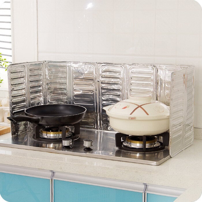 Aluminum Foil Oil Block Oil Barrier Stove Cooking Heat Insulation Anti-Splashing Oil Baffle 3 Sizes Image 1