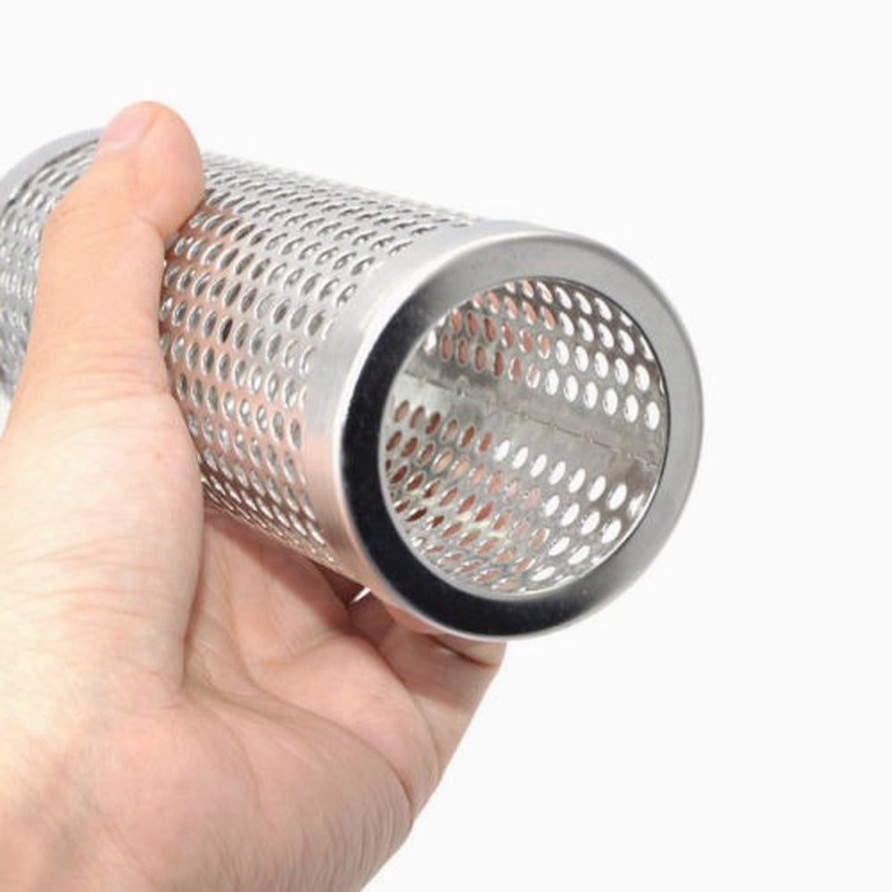 BBQ Stainless Steel Perforated Mesh Smoker Tube Filter Gadget Hot Cold Smoking Image 5