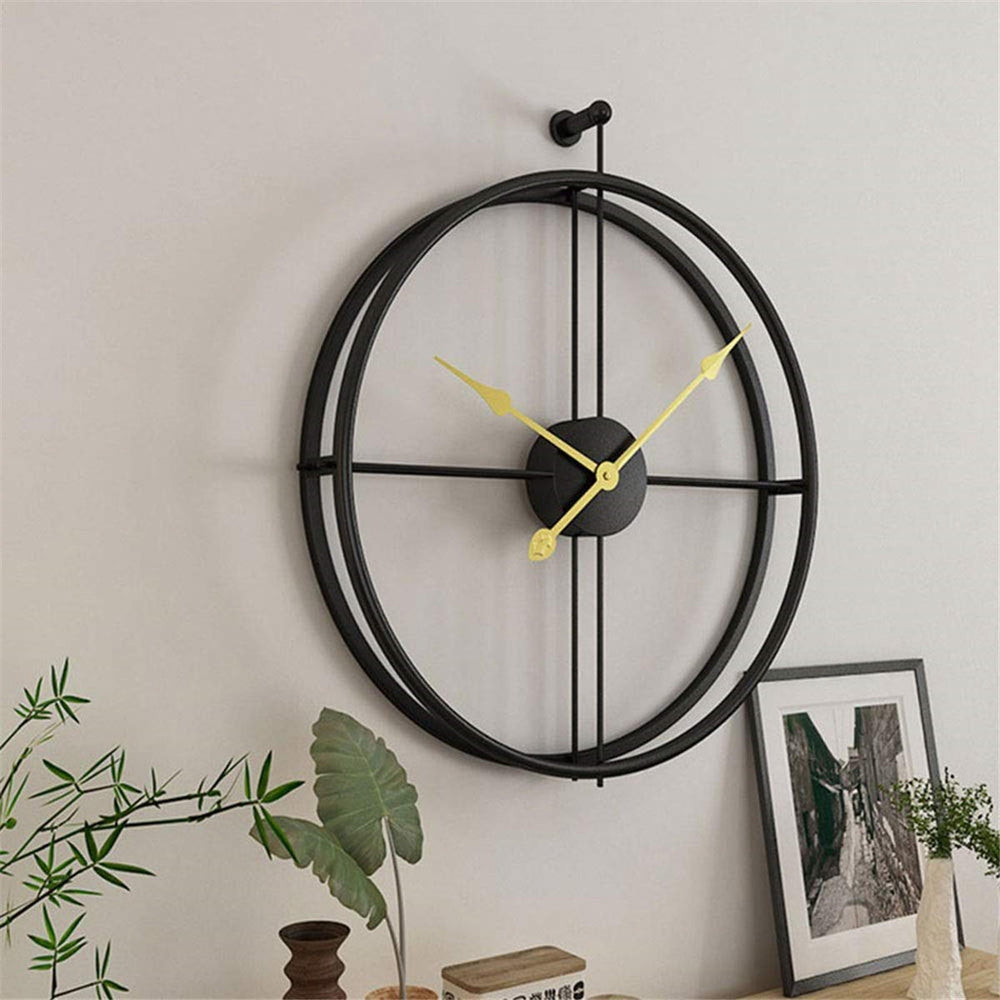 Art Hanging Clock Vintage Creative Round Metal Iron Home Office Wall Xmas Decoration Image 2