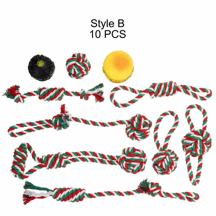 Assorted Dog Puppy Pet Toys Ropes Chew Balls Training Play Bundle Teething Aid Image 1