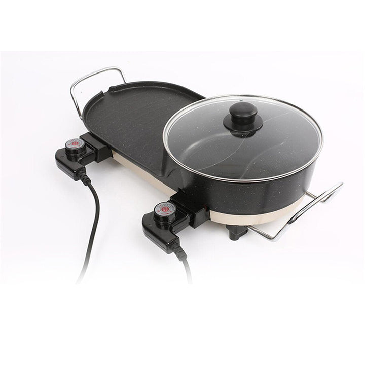 AU Electric Teppanyaki Barbecue BBQ Grill Hotpot Table Smokeless Plate Image 1