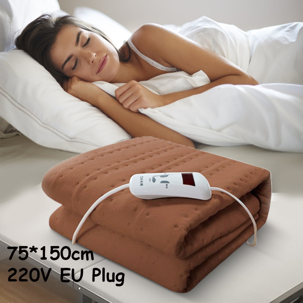 Automatic Electric Blanket Heating Thermostat Throw Blanket Body Warmer Bed Electric Mattress Heated Carpets Mat EU Plug Image 4