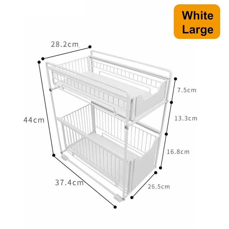 Bathroom Storage Rack Fridge Side Shelf 2 Layer Removable Kitchen Bathroom Organizer Shelf Gap Holder Image 7