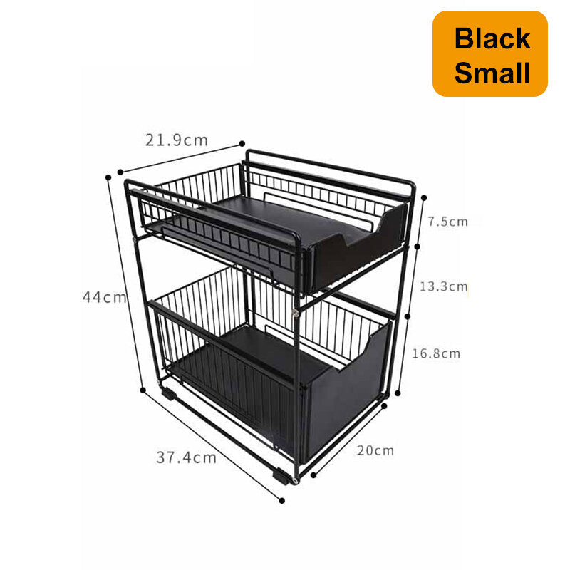 Bathroom Storage Rack Fridge Side Shelf 2 Layer Removable Kitchen Bathroom Organizer Shelf Gap Holder Image 9