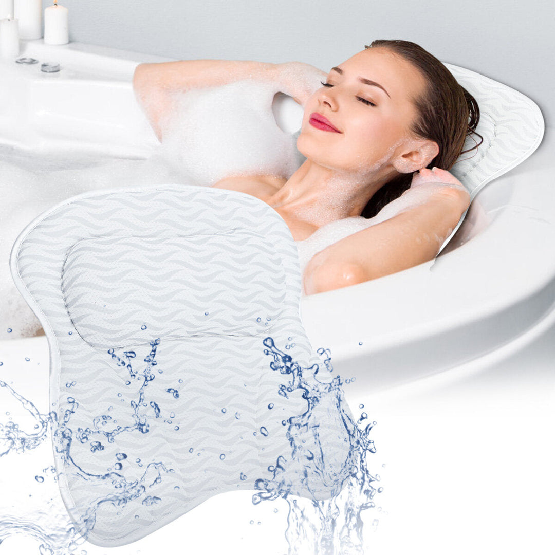 Bath Pillow Spirity Ergonomic with Neck and Back Support Comfortable Bathtub Pillows for Relaxation Image 4