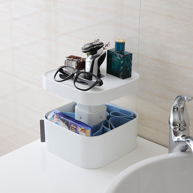 Bathroom Multi-functional Faceplate Shelves Creative Folding Cosmetics Storage Box Image 7