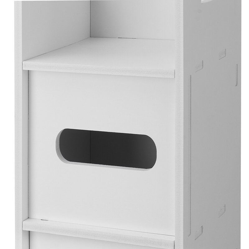 Bathroom Toilet Storage Cabinet Organizer Standing Rack Bedroom Cupboard Holder - White Image 2