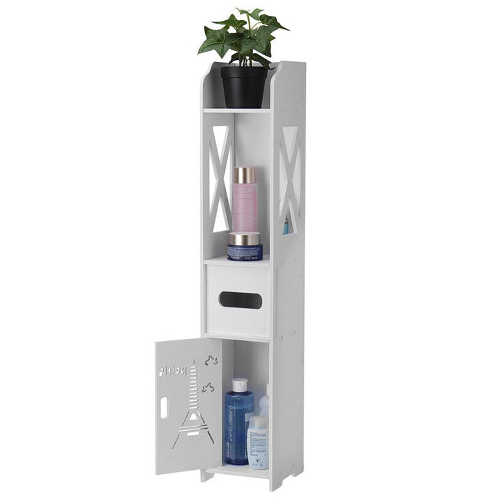 Bathroom Toilet Storage Cabinet Organizer Standing Rack Bedroom Cupboard Holder - White Image 3