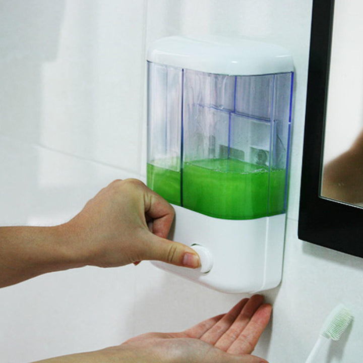 Bathroom Wall Mounted Manual Soap Dispenser Liquid Foam Lotion Shampoo Shower Gel Bottle Image 4