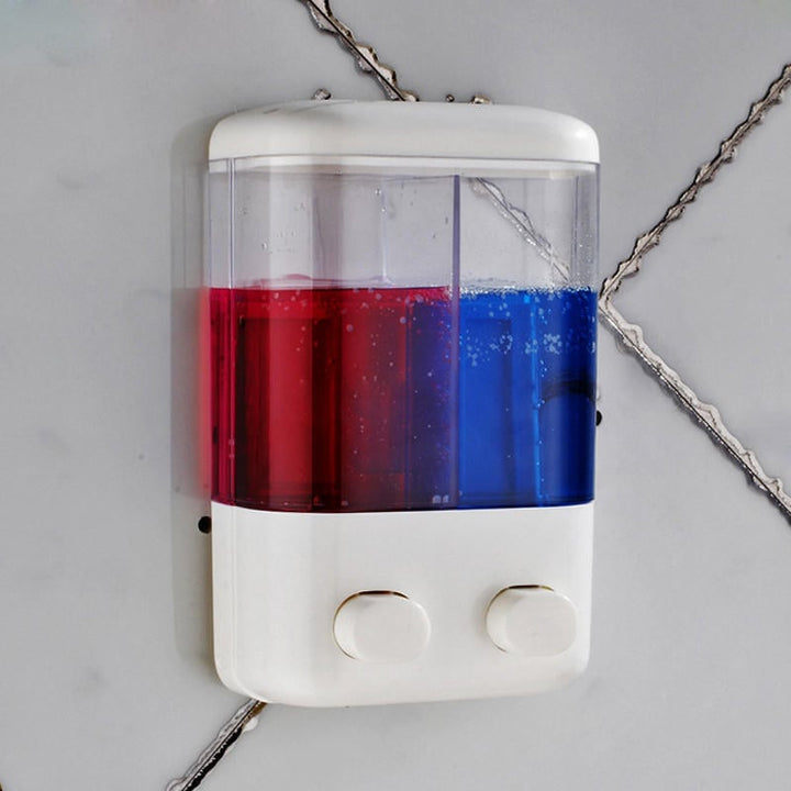 Bathroom Wall Mounted Manual Soap Dispenser Liquid Foam Lotion Shampoo Shower Gel Bottle Image 5