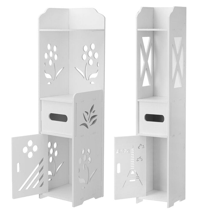 Bathroom Toilet Storage Cabinet Organizer Standing Rack Bedroom Cupboard Holder - White Image 6