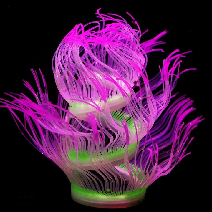 Aquarium Fish Tank Waterplant Decor Glowing Sea Anemone Coral Plant Ornament Image 3