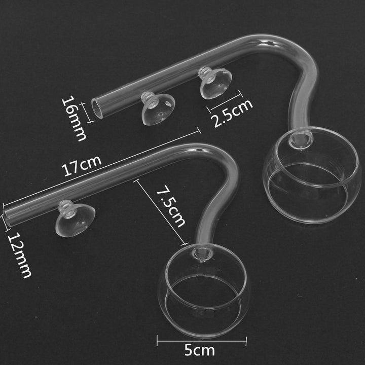 Aquarium Glass Outflow and Inflow Spin Filter Lily Pipe 12mm 16mm Tube + 1/2 Suction Cup Image 3