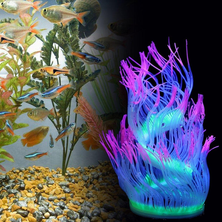 Aquarium Fish Tank Waterplant Decor Glowing Sea Anemone Coral Plant Ornament Image 8