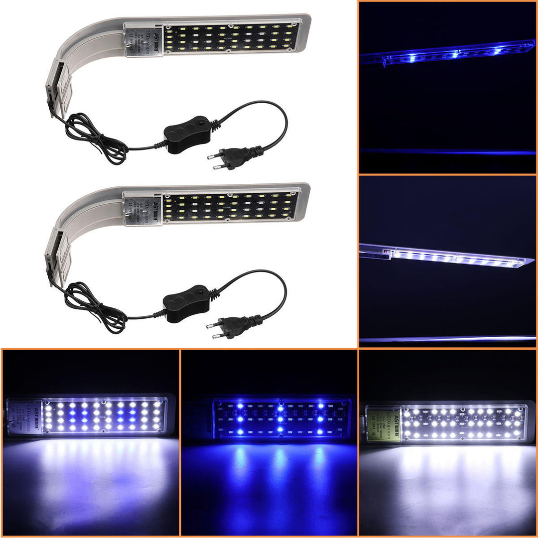 Aquarium Light Clip on Tank Fish ,Plants Grow Lamp with Temperature Display for 40-80cm Tank White and Blue LEDs Image 5