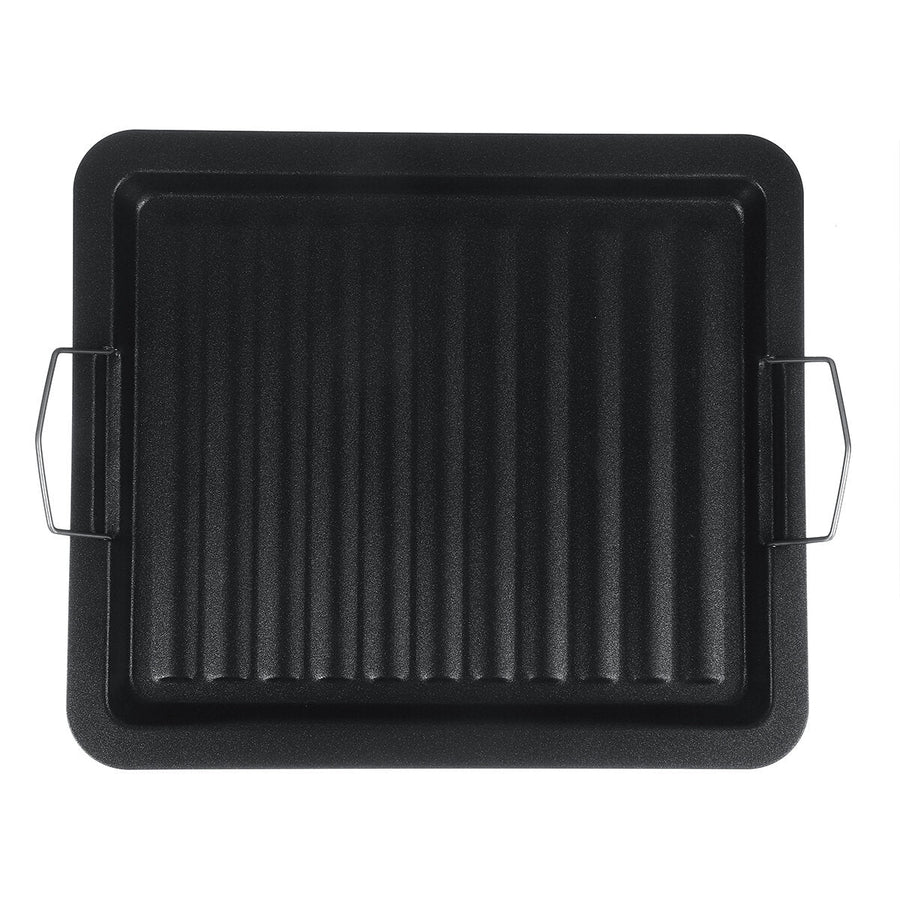 BBQ Grill Pan Steel Plate Non Stick Griddle Plate Cooking Frying Skillet Image 1