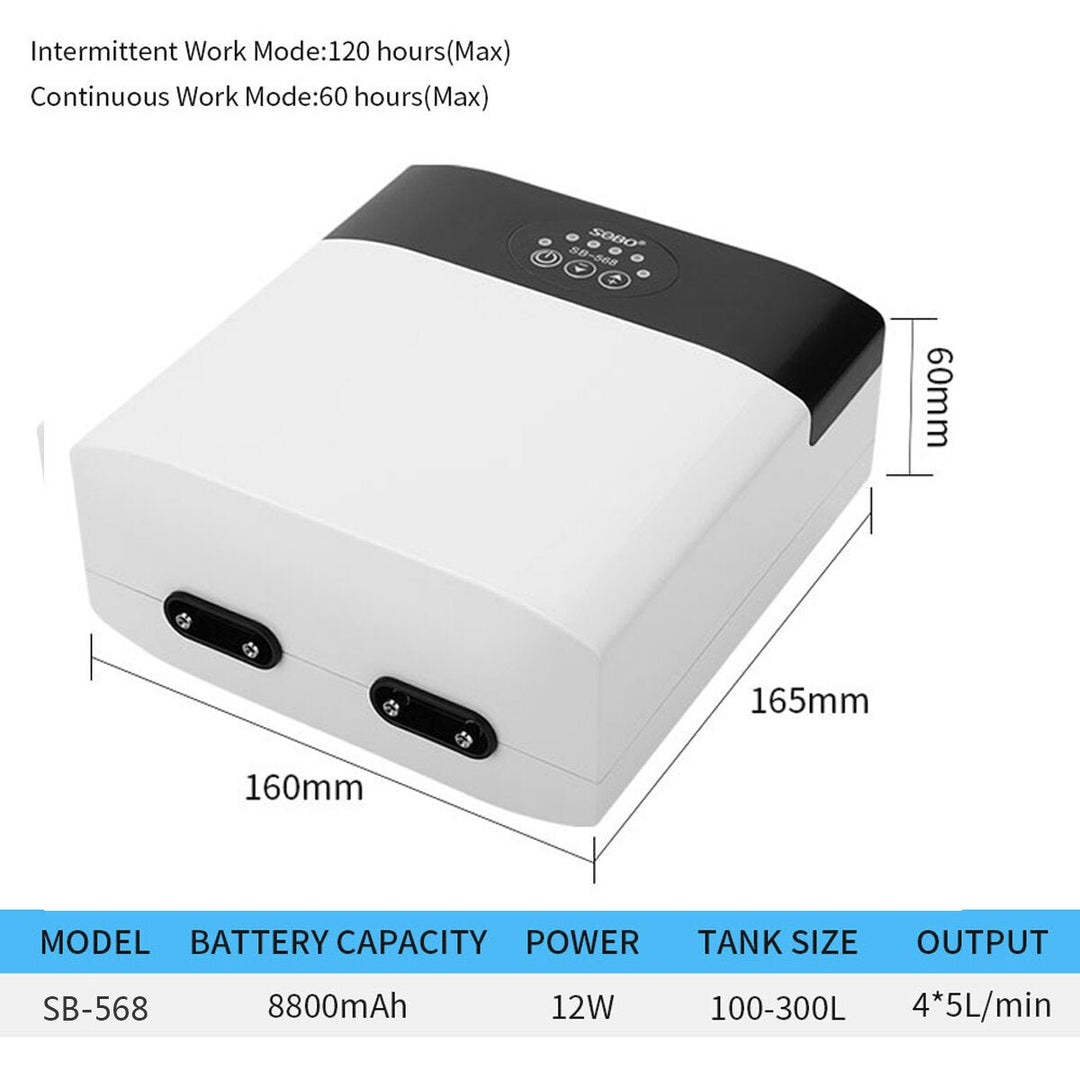 Aquarium Rechargeable Silent Oxygen Pump Turtle Tank Charging Port Portable Tank Air Pump Image 10