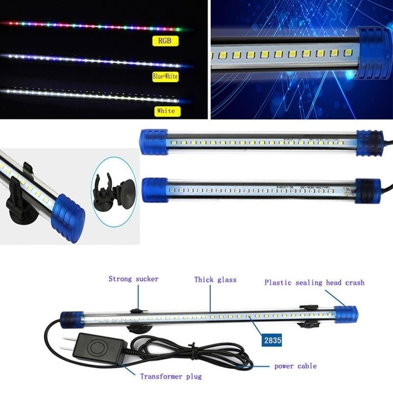 Aquarium Waterproof LED Light Bar Fish Tank Submersible Down Light Tropical Aquarium Product 2.5W20CM Image 1