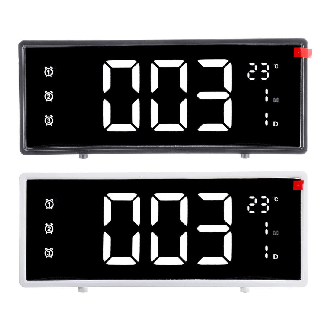 Arc LED Alarm Clock Digital Snooze Touch Control Table Clock Day Time Temperature Display Home Decoration Image 9