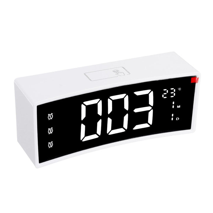 Arc LED Alarm Clock Digital Snooze Touch Control Table Clock Day Time Temperature Display Home Decoration Image 12