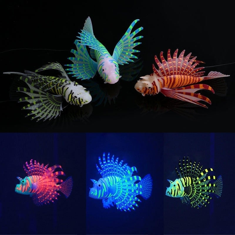 Aquarium Ornament Glowing Effect Silicone Artificial Decoration for Fish Tank Image 1