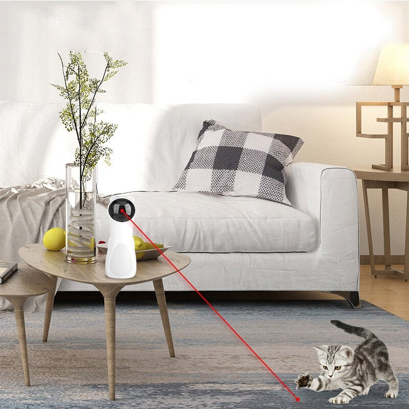 Autoxic Multi-angle Adjustable Cat Interactive LED Laser Toy USB Charge With Mute Motor Funny Toy Cat Sports Training Image 2