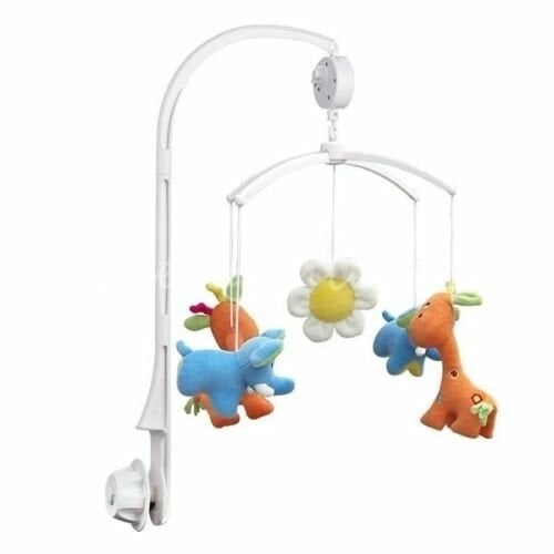 Baby Crib Mobile Bed Bell Toy Holder Arm Bracket + Clockwork Movement Music Image 1