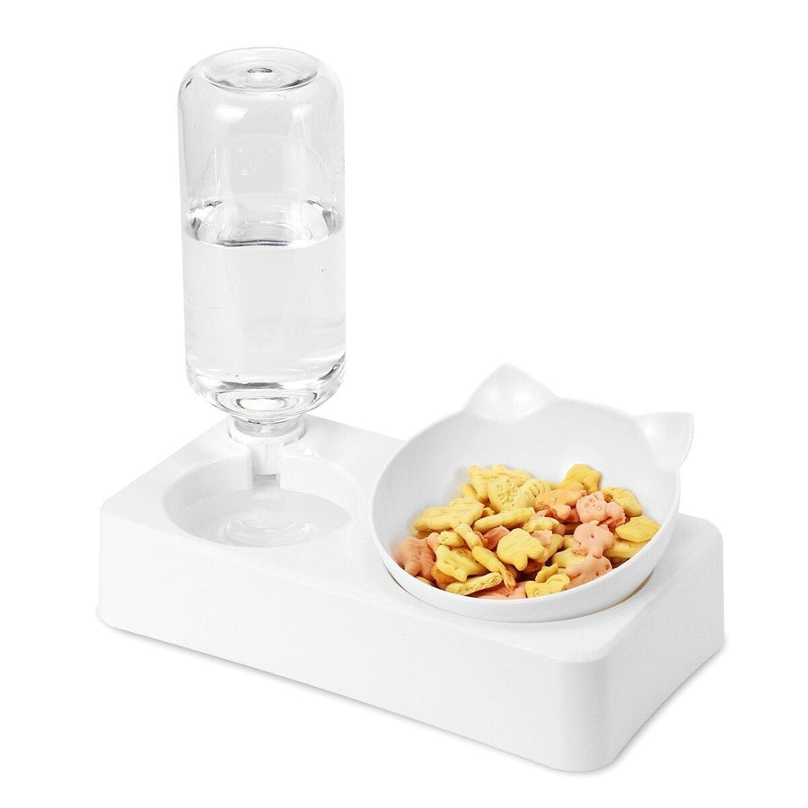 Autoxic Non-Slip Cat Elevated Cervical Spinal Bowls Pet Double Bowl for Feeding Container Image 1