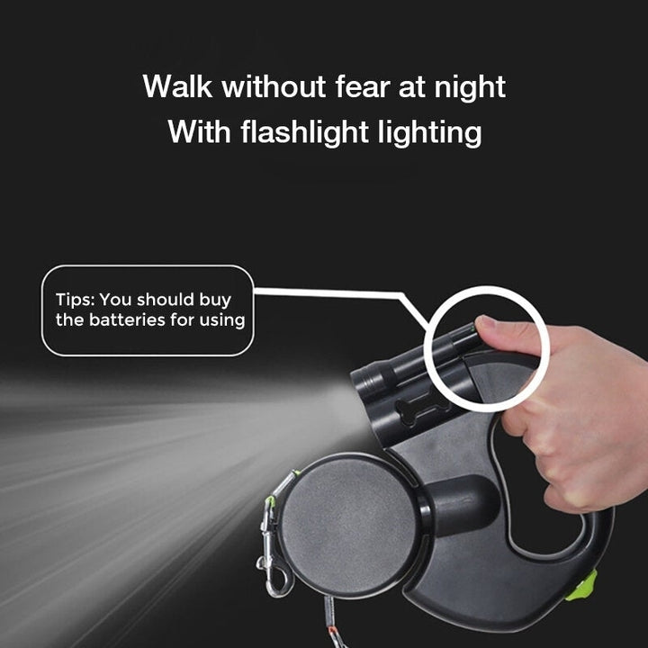 Autoxic Retractable Leash Can Hold Two Pets at The Same Time with Flashlight Lighting Guidance System Reflective Rope Image 3