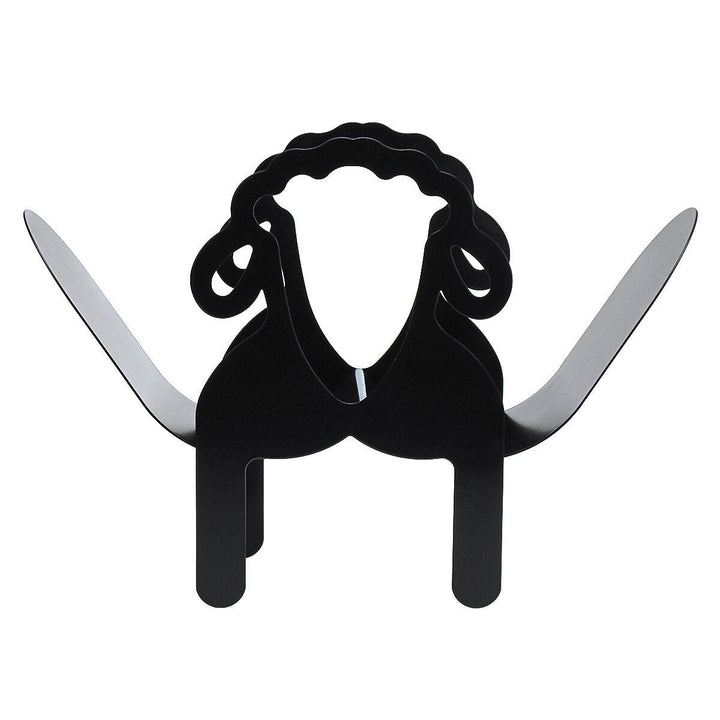 Black Toilet Paper Holder Metal Sheep Shape Tissue Storage Rack Image 7