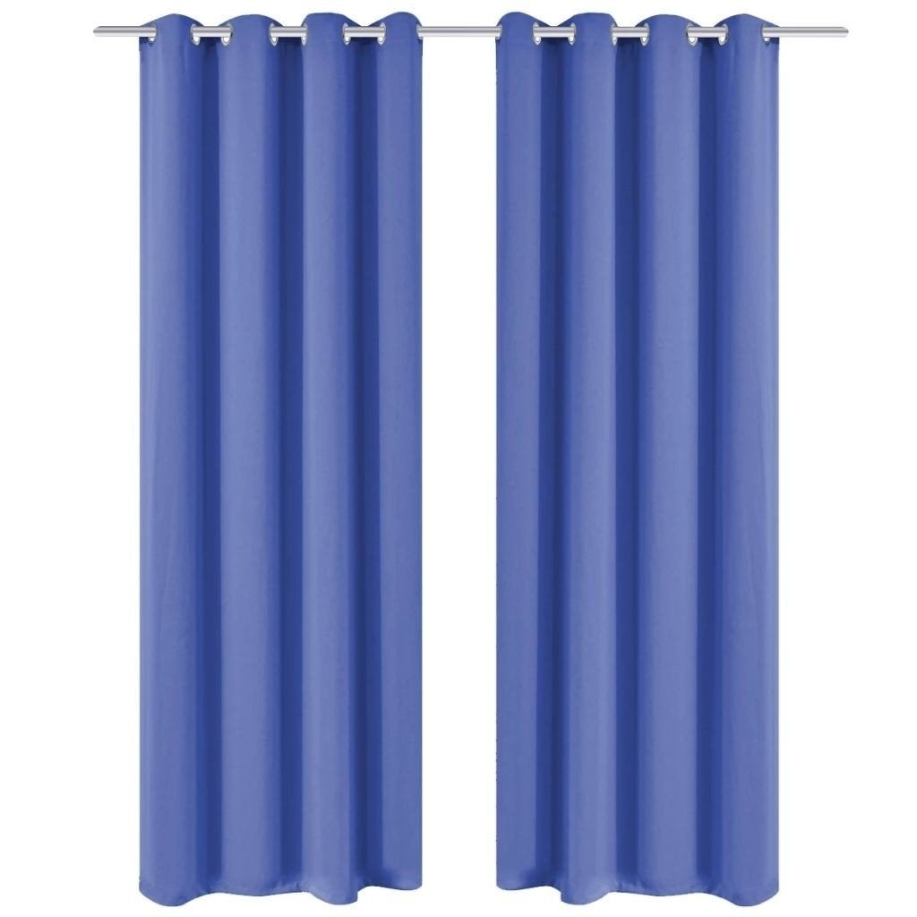 Blackout curtains 2 pcs. With metal eyelets 135 x 175 cm blue Image 1