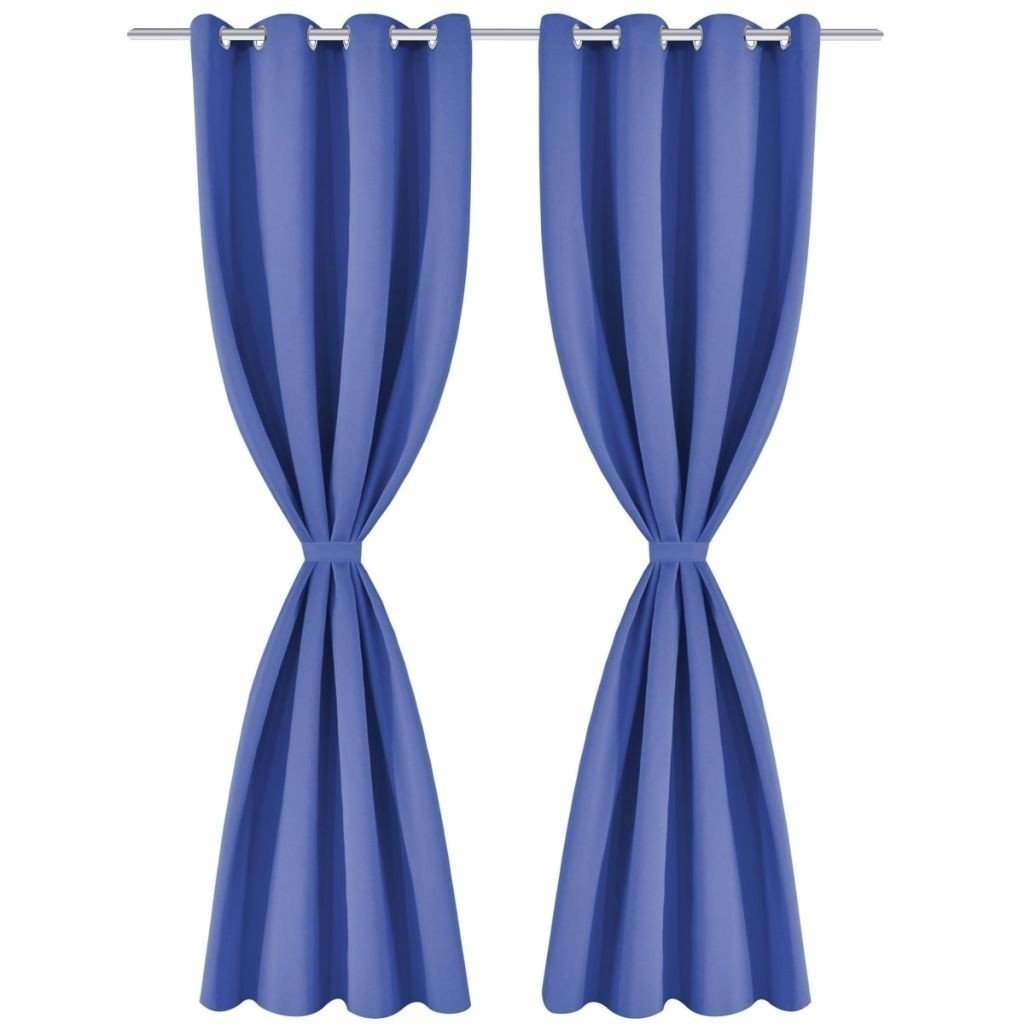 Blackout curtains 2 pcs. With metal eyelets 135 x 175 cm blue Image 4