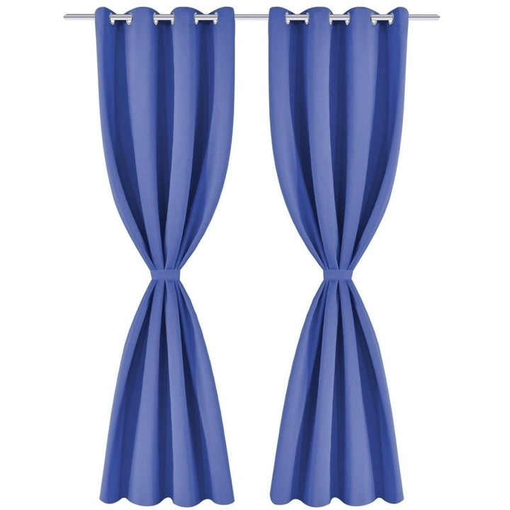 Blackout curtains 2 pcs. With metal eyelets 135 x 175 cm blue Image 4