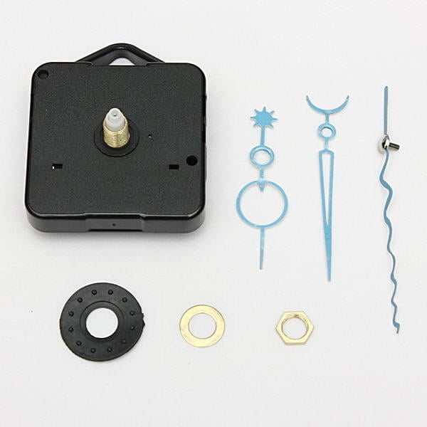 Blue Hands DIY Quartz Black Wall Clock Spindle Movement Mechanism Image 2