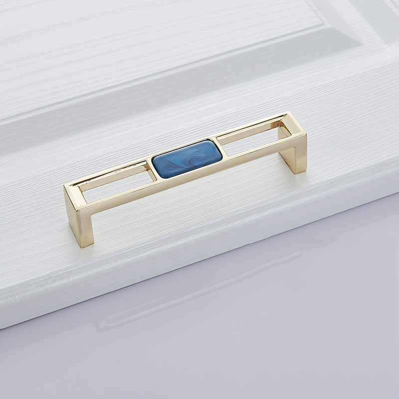 Blue Nordic Marble Shell Cabinet Handle Knobs Drawer and Wardrobe Door Pulls Image 7