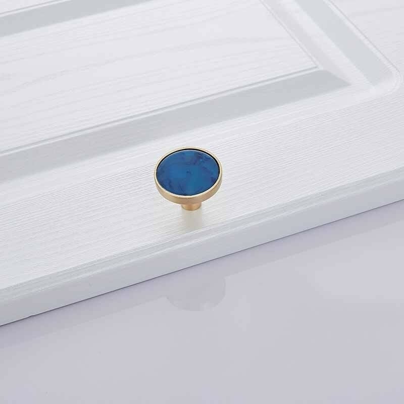 Blue Nordic Marble Shell Cabinet Handle Knobs Drawer and Wardrobe Door Pulls Image 8