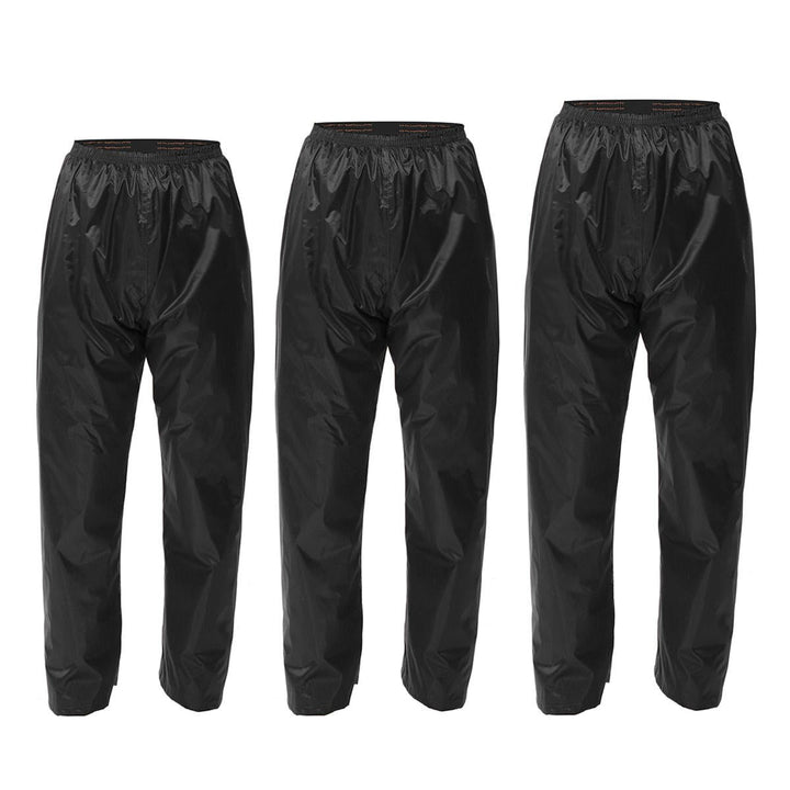 Black Waterproof Raincoat Rain Pants Over Trouser Hiking Motorcycle Hardwearing Elasticated Pants Fishing Image 5