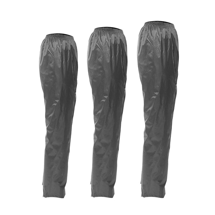 Black Waterproof Raincoat Rain Pants Over Trouser Hiking Motorcycle Hardwearing Elasticated Pants Fishing Image 6