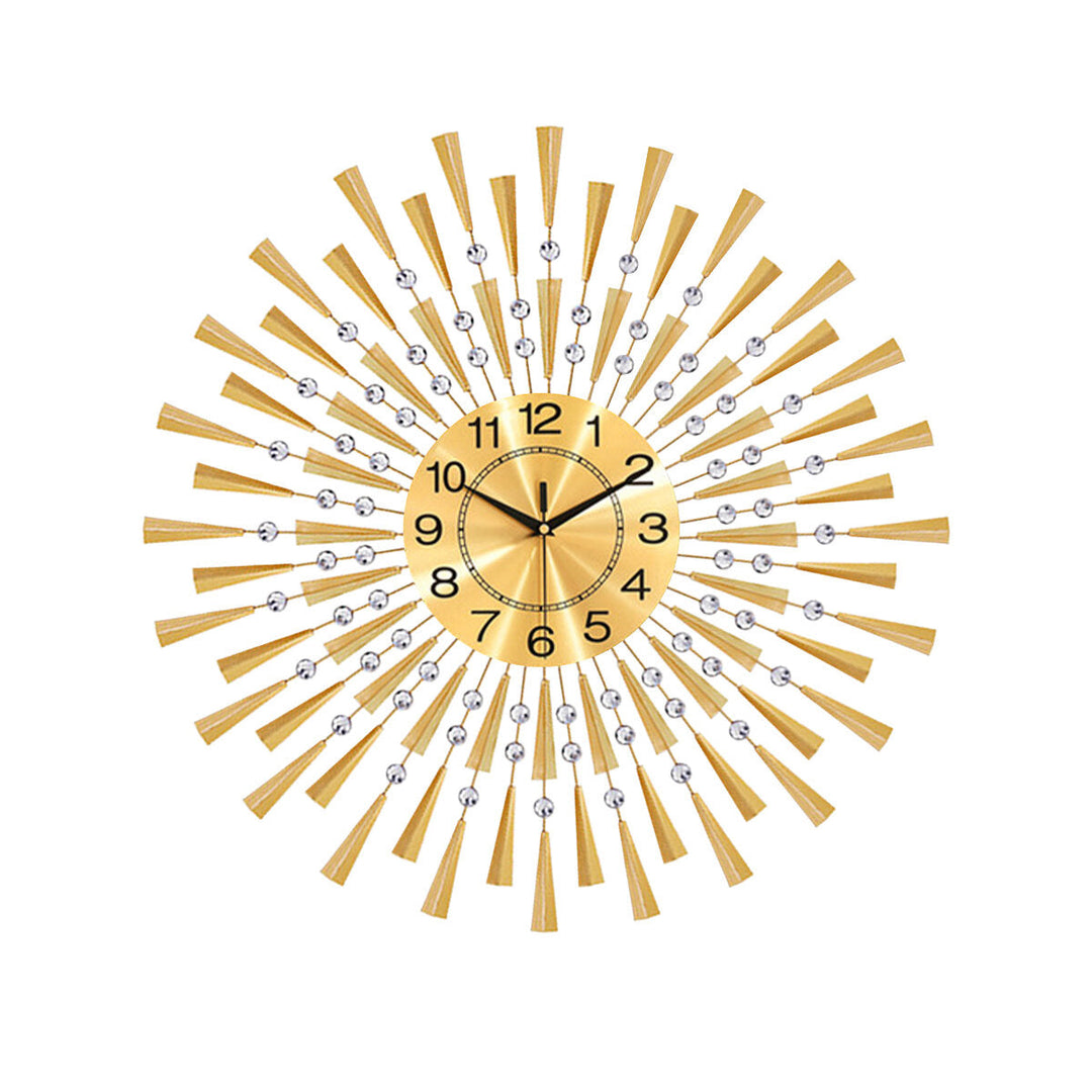 Black/Gold Iron Wall Clock Geometric Diamond Wall Clock without Battery Image 1