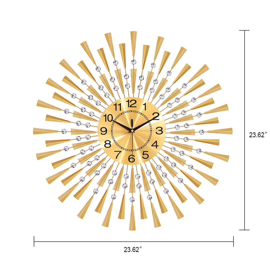 Black/Gold Iron Wall Clock Geometric Diamond Wall Clock without Battery Image 7