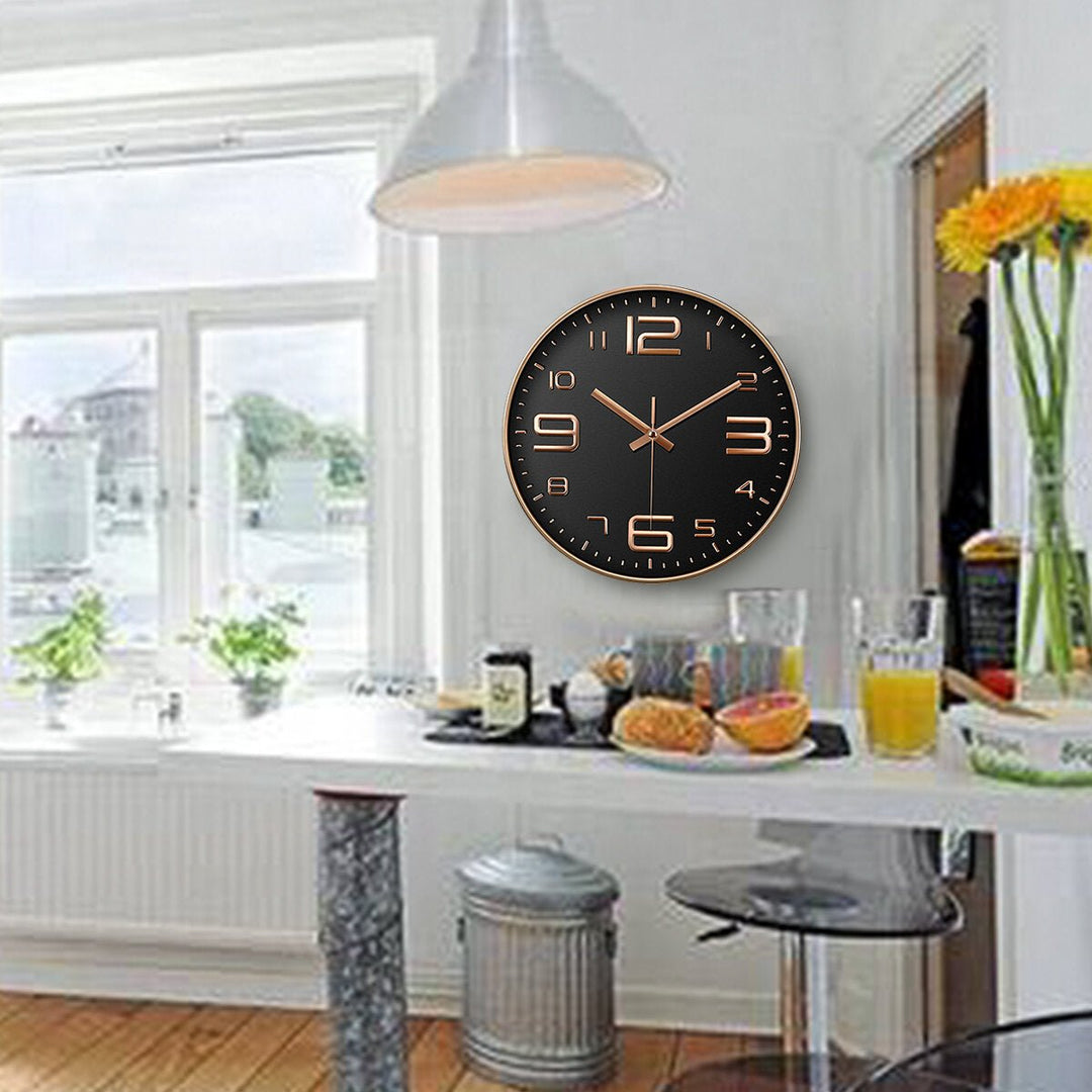 Black/Golden 12inch/30cm Wall Clock Silent ABS Wall Clocks Image 9