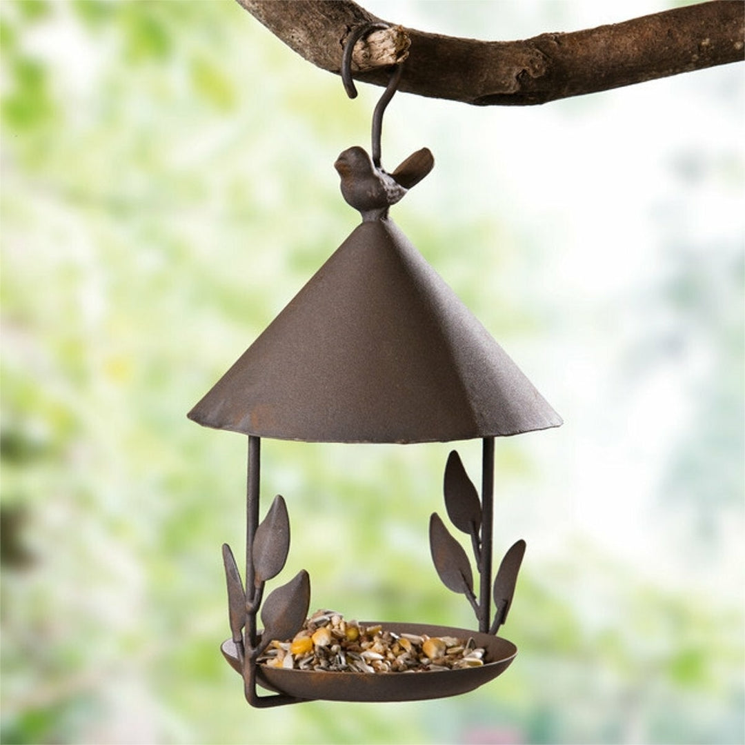 Bird Feeder Bird Iron Rainproof Windproof Hanging Style Feeder for Outdoor Various Pet Birds Feeding Supplies Image 2