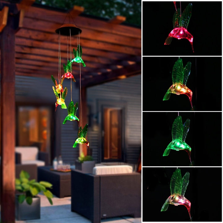 Bird Wind Chime Gardening Decoration Outdoor Decoration Autoxic Induction Belt Hook Image 1