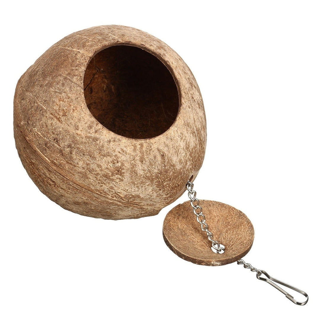 Bird Nest Natural Coconut Shell Bird Nest Parakeet House Hut Parrot Cage Pet Toys Feeder Feeding Cages Image 6