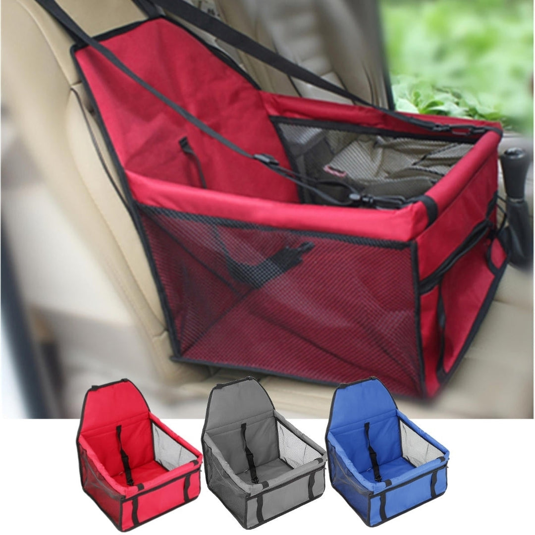 Car Seat Carrier For Cats and Dogs Pets Lookout Carrier Zipper Storage Pocket Portable Carrier Bag Image 3