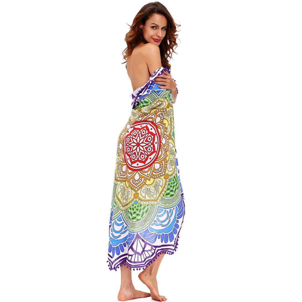 Bohemian Tapestry Totem Lotus Beach Towels Yoga Mat Camping Mattress Bikini Cover Image 9