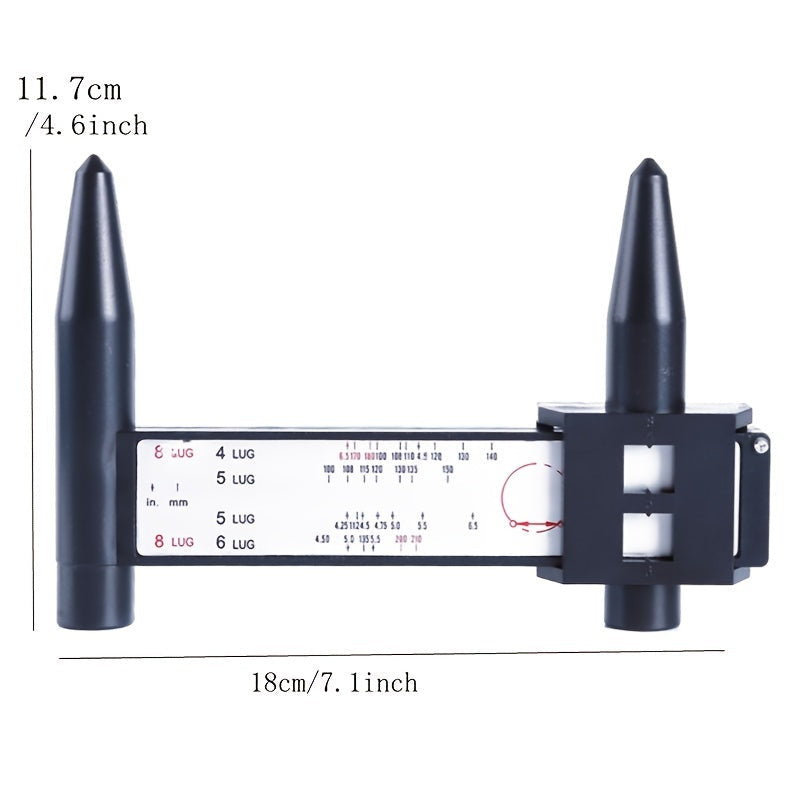 Caliper Hub Ruler Hole Distance Measuring Tool4 5 6 8 Holes Lug Wheel Bolt Image 4