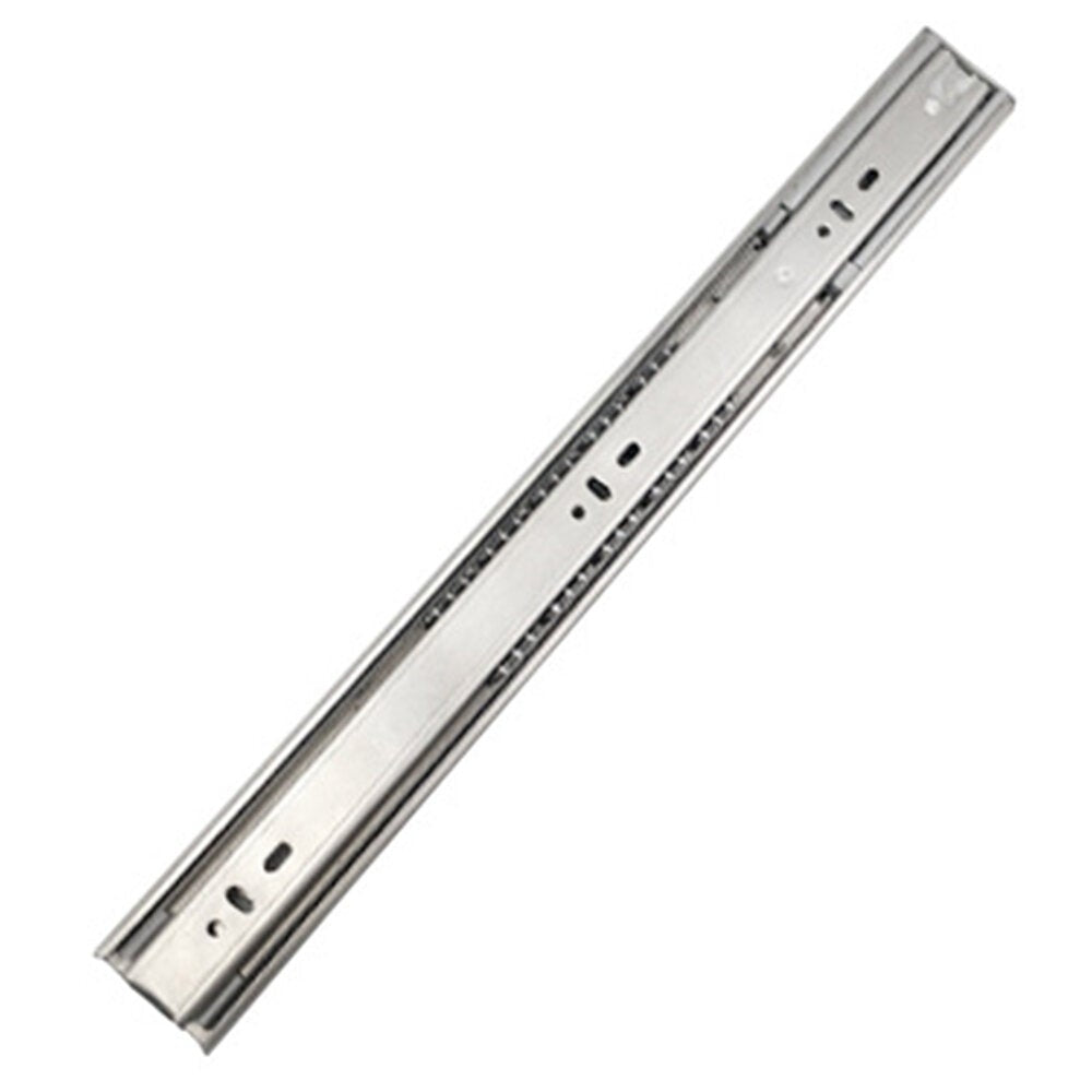 Cabinet Damping Slide Rail Three-section Thickened Stainless Steel Guide Drawer Buffer Mute Side Image 1