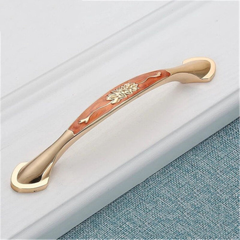 Cabinet Door Handle Amber Green Red Bronze American Simple Drawer Surface Mounted Single Hole Furniture Solid Image 3